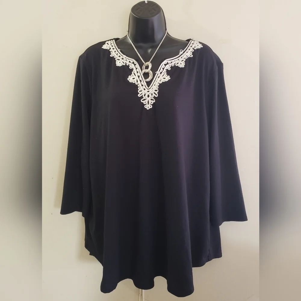 Ruby Rd/women's v-neck Top - Picture 1 of 7